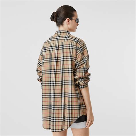 burberry shirts women'|Check Cotton Shirt in Flax .